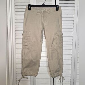 Styles Women's S Beige Cargo Pants with Drawstring